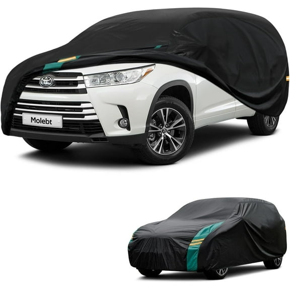 Kayme SUV Car Covers Waterproof All Weather, Universal Fit for BMW X5, Toyota Highlander, Ford Explorer, Jeep Grand Cherokee, Honda Pilot, etc. Rain Winter Sun Protection. (Length: 191"-201")