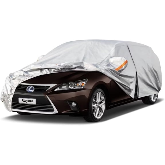 Kayme Waterproof Matte Car Cover, with Lock and Zipper Door, Custom Fit for Lexus CT/200h (2011-2017), Sliver