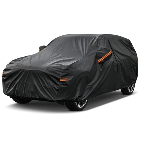 Kayme Waterproof Matte Car Cover, with Lock and Zipper Door, H5 Universal Fit SUV (180 to 190 in), Black
