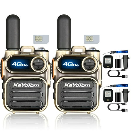 Kayotom Global Walkie Talkie for Adult Long Range Rechargeable Two Way Radio with LED Flashlight,2pcs
