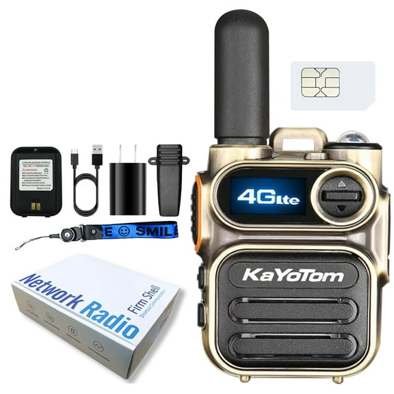 Kayotom Global Walkie Talkie for Adult Long Range Two Way Radio,200 Channels with LED Flashlight,1Pcs