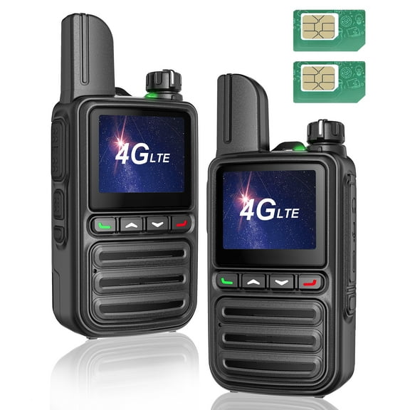Kayotom Global Unlimited Range 4G LTE Walkie Talkies with SIM, Long Distance Two-Way Radios, Nationwide PTT, 2-Pack