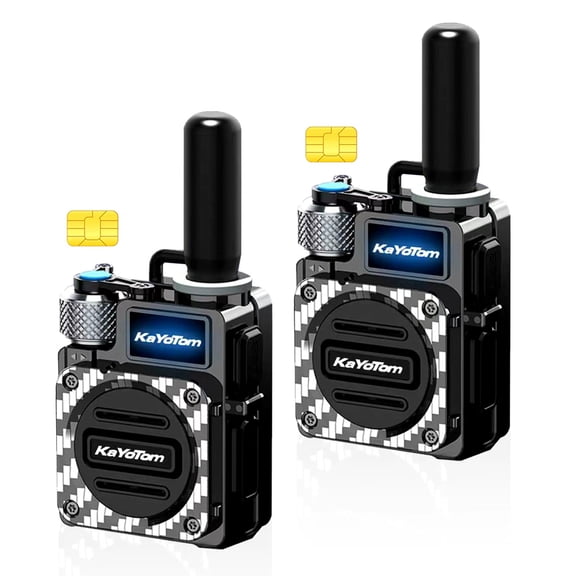 Kayotom Unlimited Range Nationwide PTT 4G LTE PoC Walkie Talkies 2PCS with SIM Global Lifetime Free Two Way Radios Adults Family Logistics