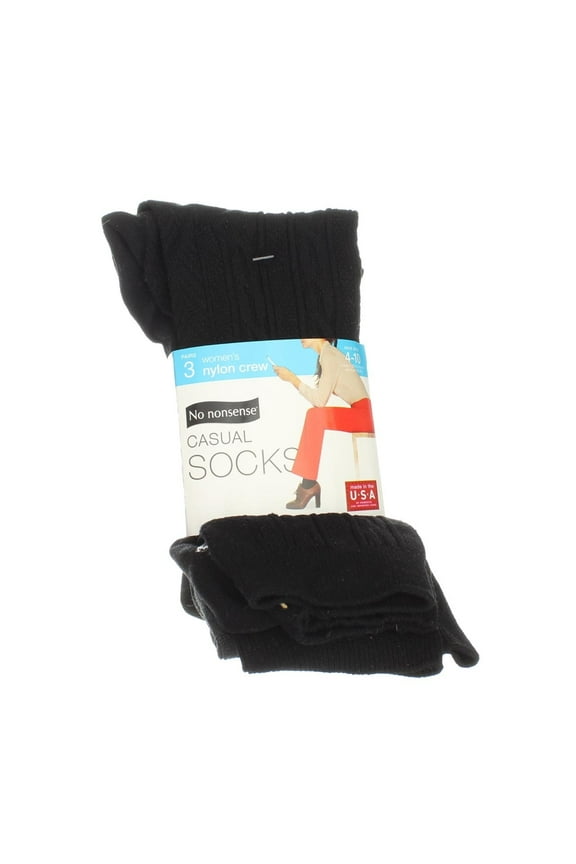 Kayser Roth 45097986 No Nonsense Womens Nylon Crew Cable Socks, Assorted - Size 4-10 - Pack of 3