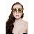 thumbnail image 1 of Kayso BA004GD Gold Classic Royale Venetian Laser Cut Masquerade Mask with Clear Rhinestones - One Size, 1 of 1