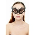 thumbnail image 1 of Kayso K2002RDBK Mysterious Elegance Black Laser Cut Masquerade Mask with Red Rhinestones - One Size, 1 of 1