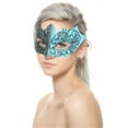 thumbnail image 1 of Kayso PM002BKLB Black & Light Blue Plastic Masquerade Mask with Glitter Design., 1 of 1
