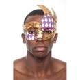 thumbnail image 1 of Kayso PM022PU Purple & Gold Plastic Venetian Masquerade Mask, 1 of 1