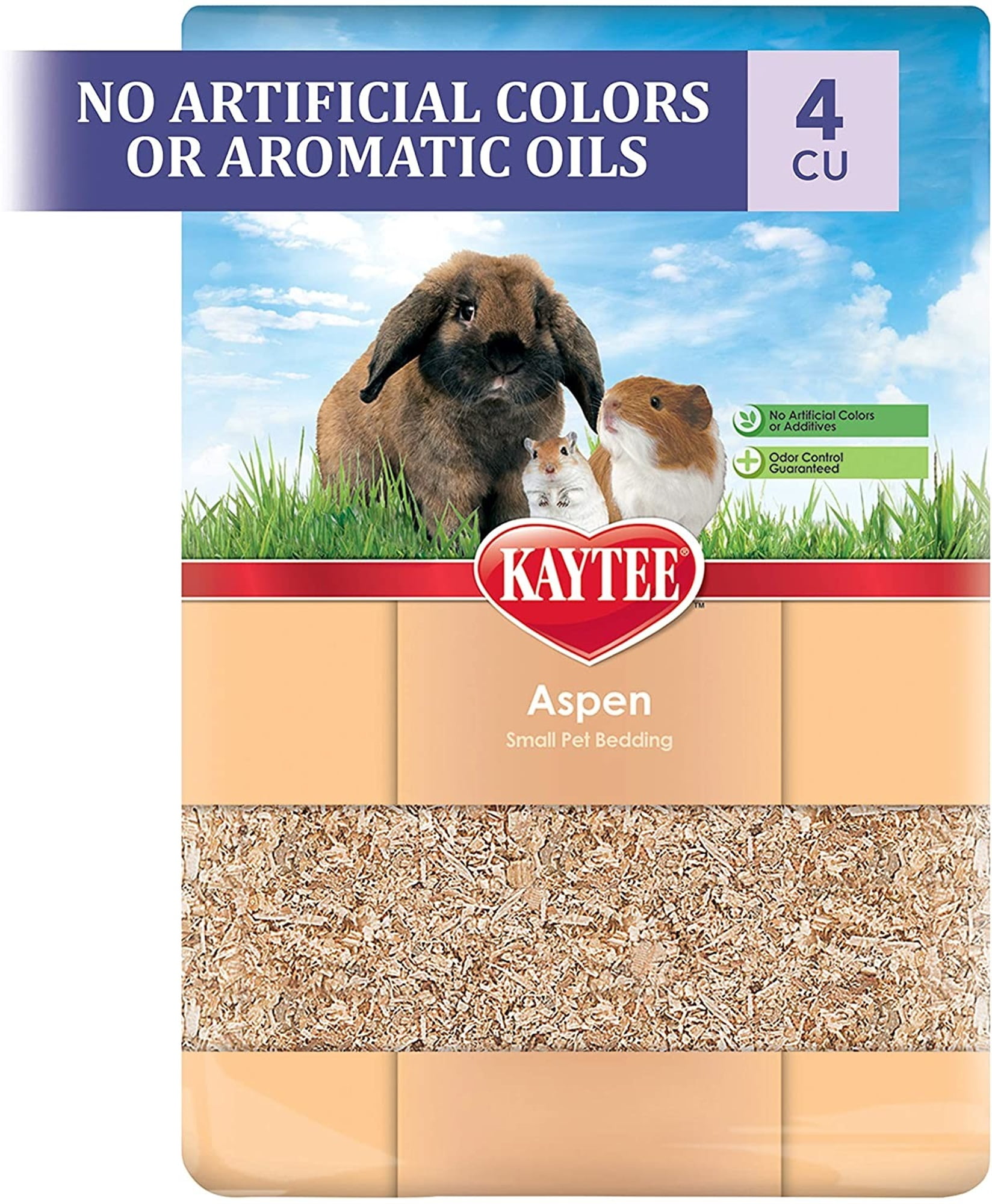 Kaytee All Natural Aspen Small Pet Bedding, 2 CF (expands to 4 CF ...
