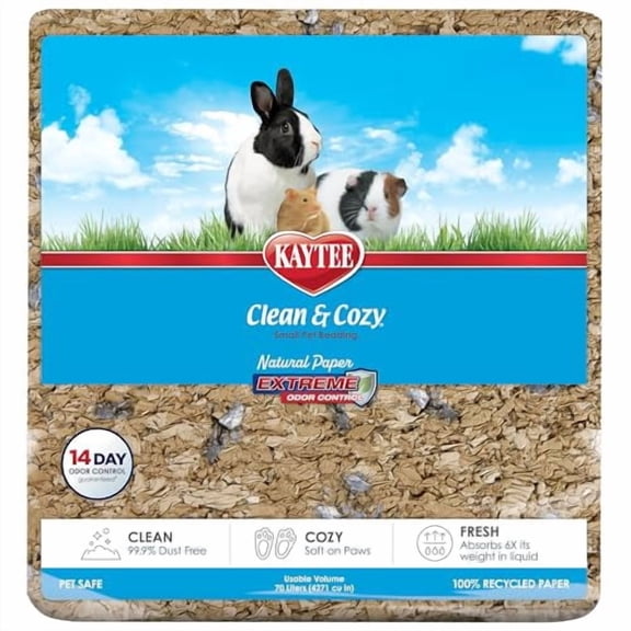 Kaytee Clean & Cozy Natural with Extreme Odor Control Bedding, 70 Liter