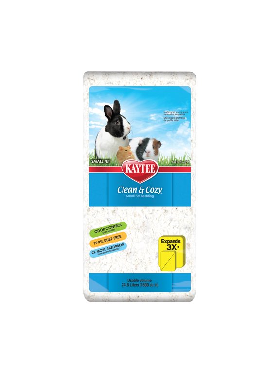 Clean & Cozy White Small Animal Pet Bedding for Guinea Pigs, Hamsters, and Rabbits 24.6 liters