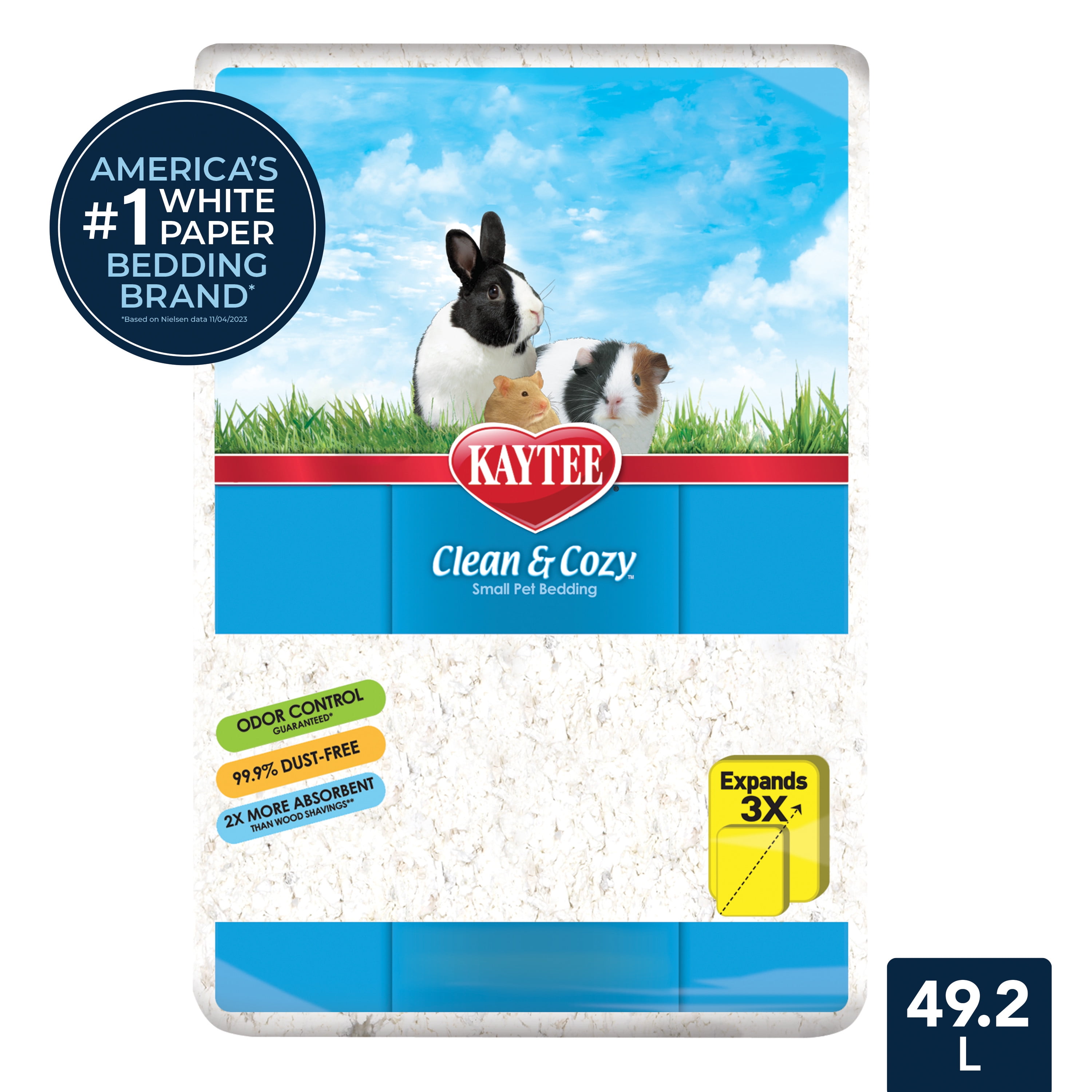 Kaytee Clean & Cozy White Small Animal Pet Bedding 49.2 Liters 