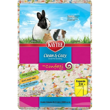 Kaytee Clean and Cozy with Confetti Paper Small Pet Bedding with Odor Control [Small Pet, Bedding Material] 49.2 liter