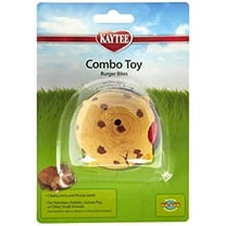 Kaytee Combo Toy Burger Bites: Teeth-Cleaning Wood  Loofah Chew Toy for Small Pets