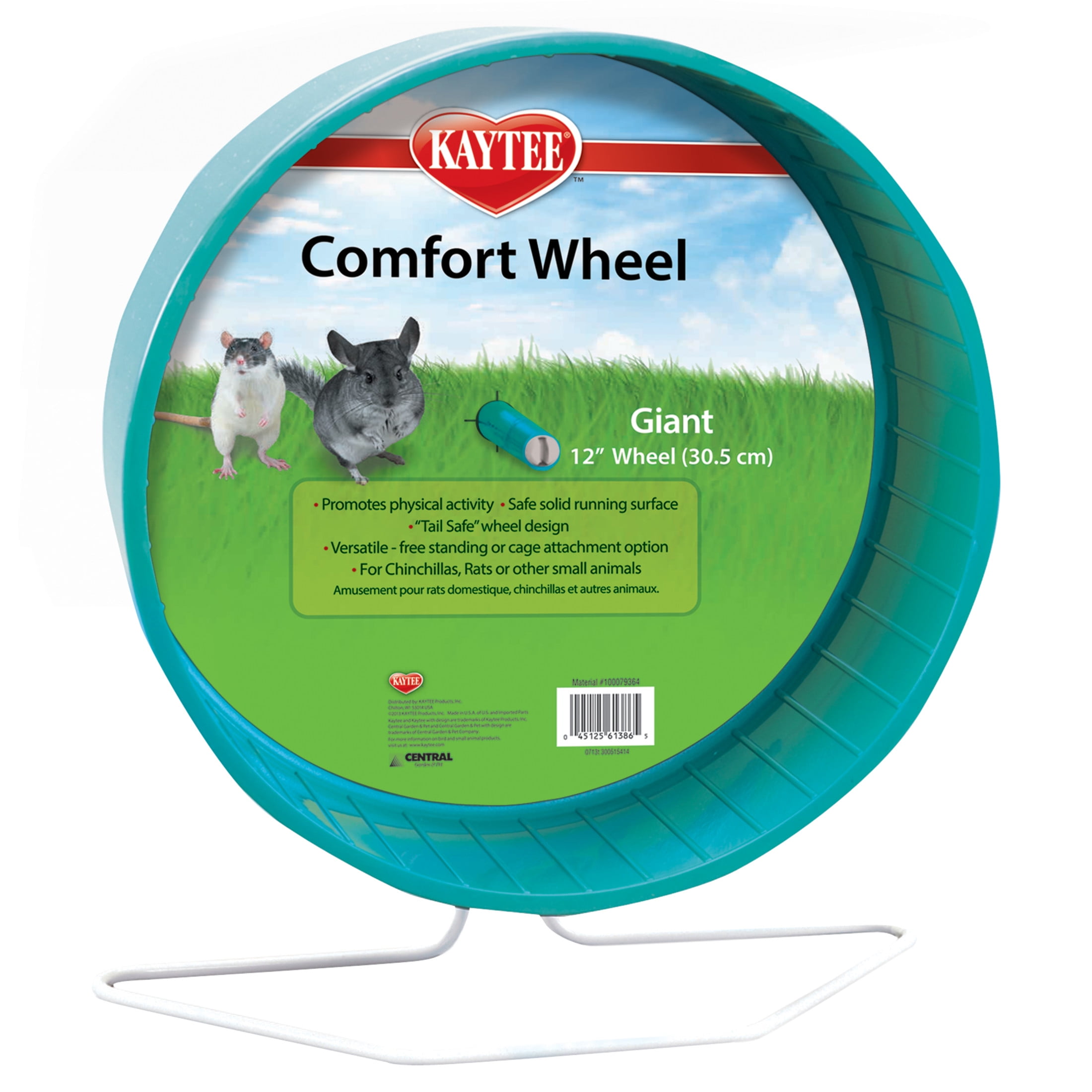 Kaytee Comfort Wheel Giant for Chinchillas Rats and Other Small Animals Plastic Exercise Wheel 12 Inches Blue