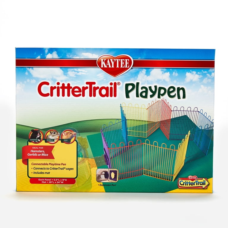 Kaytee Critter-Trail Playpen with Mat for Pet Gerbils, Hamsters or