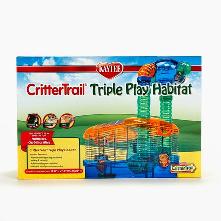 Kaytee Critter Trail Triple Play Habitat for Pet Hamsters, Gerbils, Mice & Small Animals