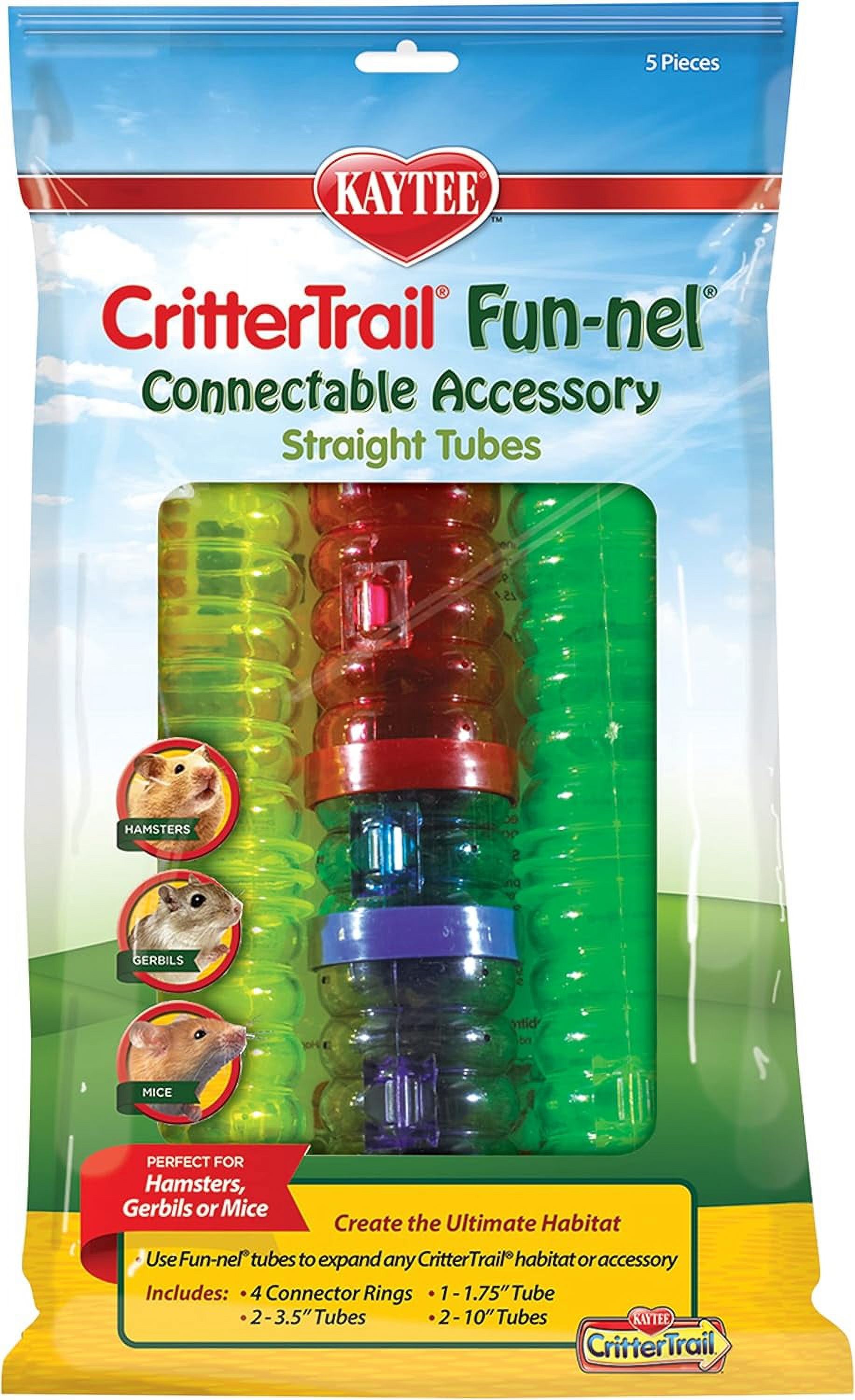 Kaytee CritterTrail Funnel 5Pack Straight Small Animal Habitat Tubes