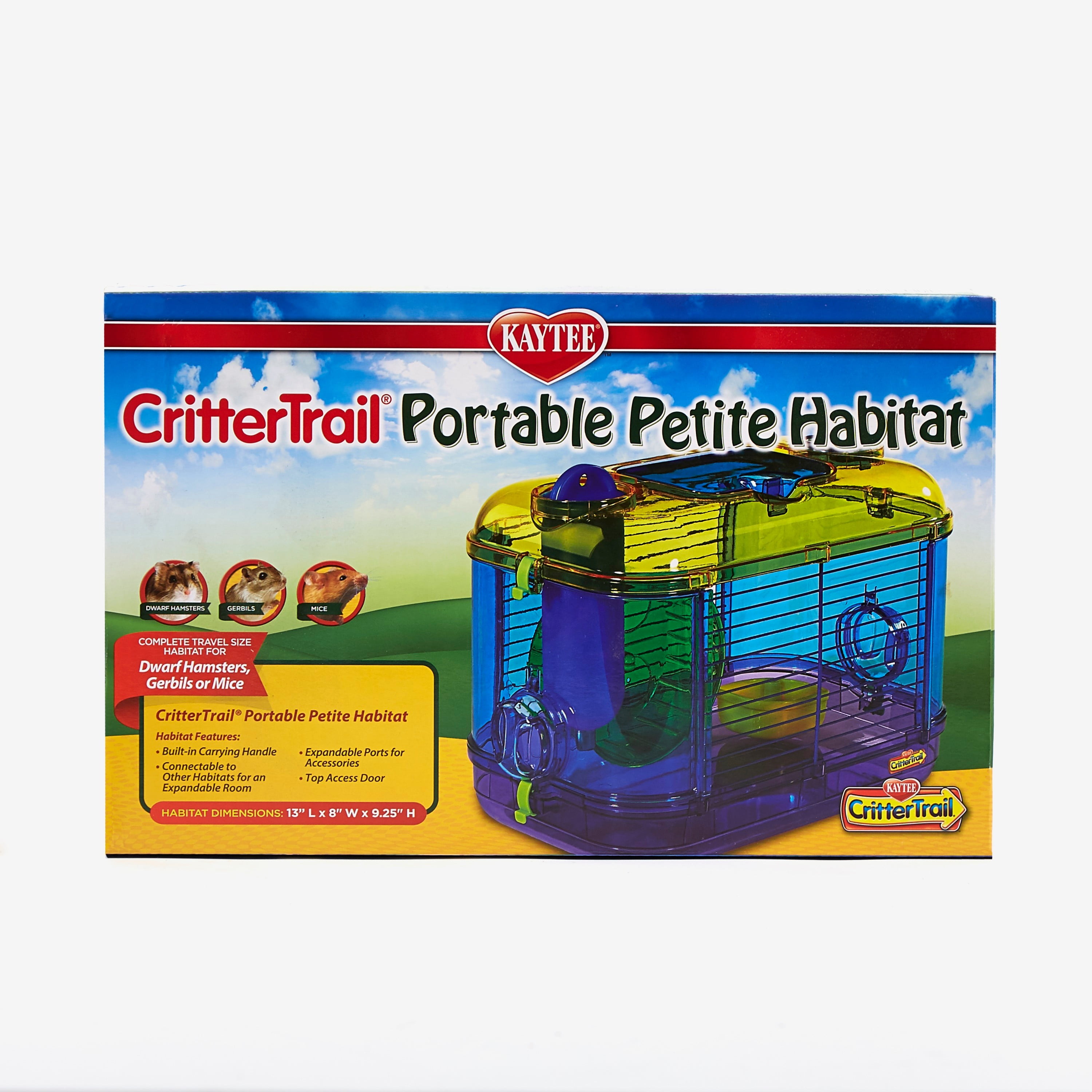 Kaytee CritterTrail Portable Petite Habitat for Pet Dwarf Hamsters, Gerbils or Mice