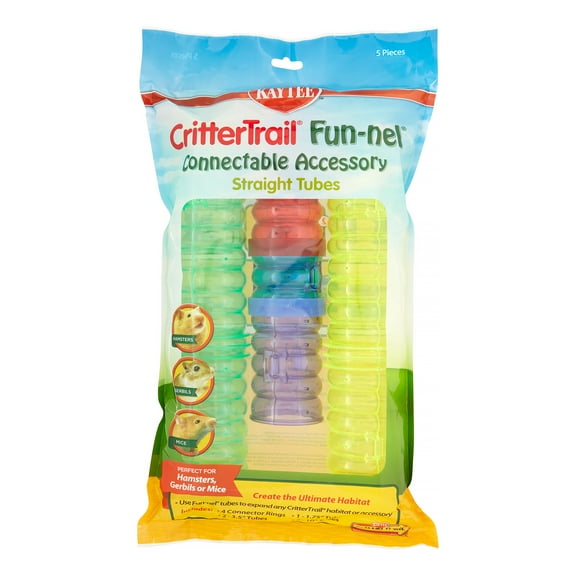 Kaytee CritterTrail Small Animal Fun-nels Straight Tubes, Assorted Colors