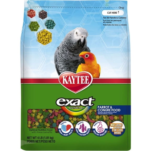 Kaytee Exact Rainbow Daily Diet - Parrot & Conure [Bird, Food] 4 lbs