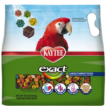 Kaytee Exact Rainbow Large Dry Parrot Food Nuggets, 10Ib