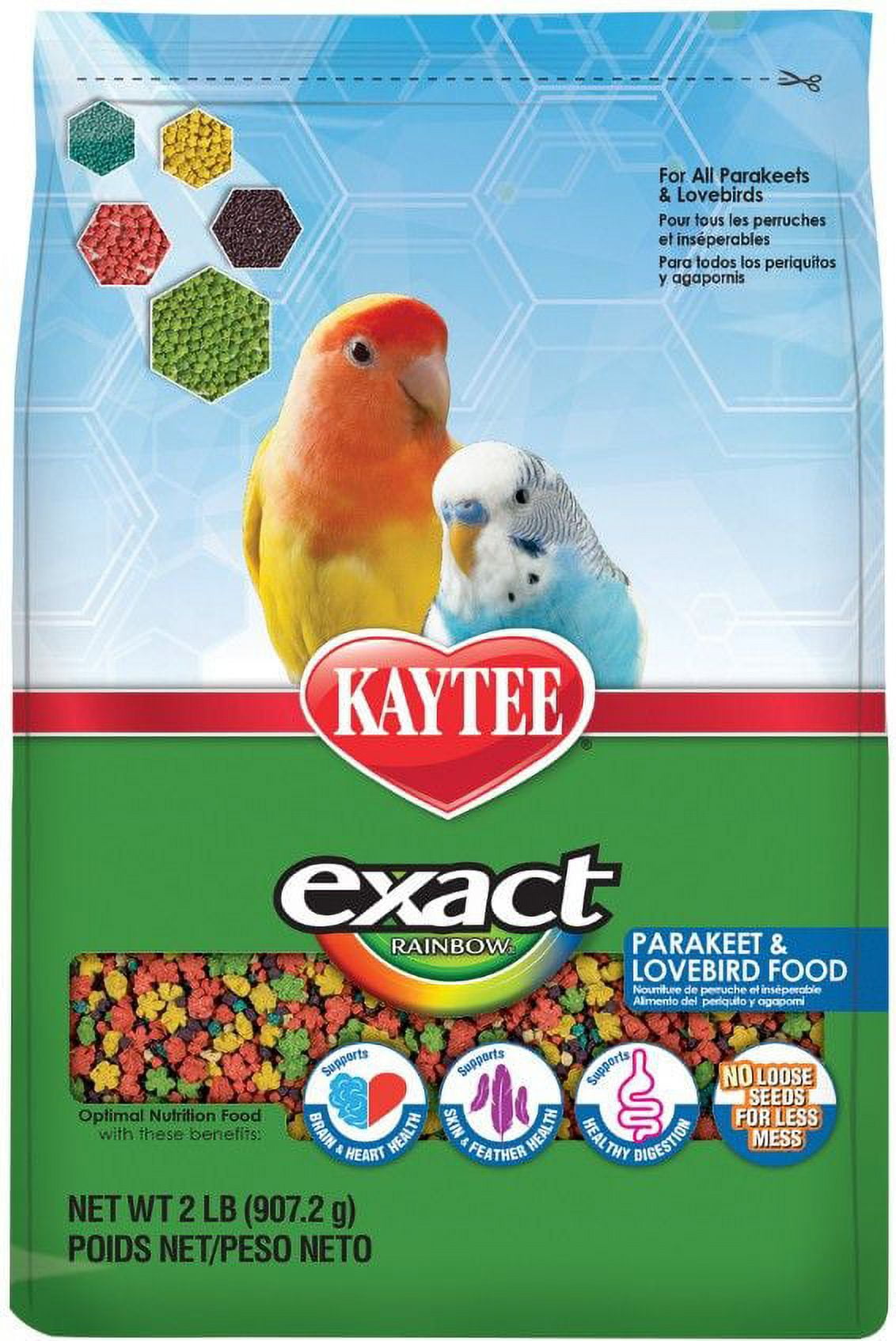 Kaytee Exact Rainbow Parakeet & Lovebird Food [Bird, Food] 2 lbs