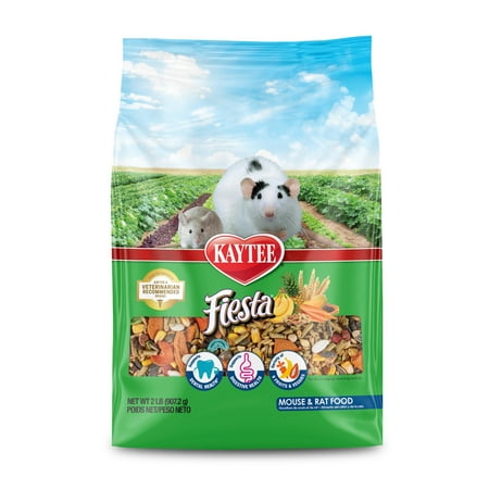 Kaytee Fiesta Gourmet Mouse & Rat Food 2 Pounds - Nutrient-Rich Blend for Small Animals