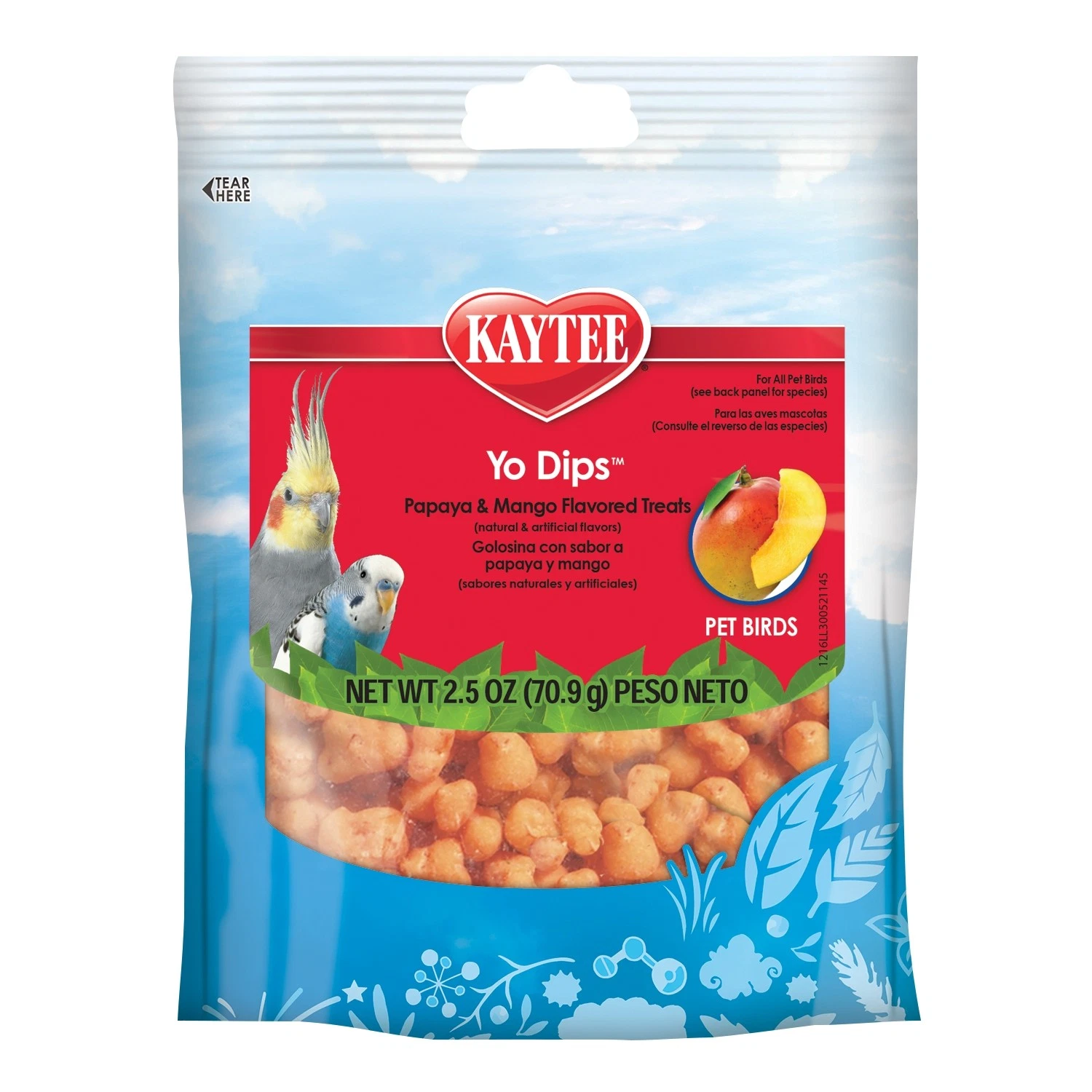 Kaytee Fiesta Yogurt Dipped Papaya - Mango Yogurt Treat for All Pet Birds