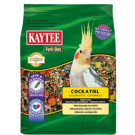 Kaytee Forti-Diet Cockatiel Pet Bird Food Seed, 3 lbs