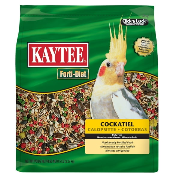 Kaytee Forti-Diet Cockatiel Pet Bird Food Seed, 5 lbs