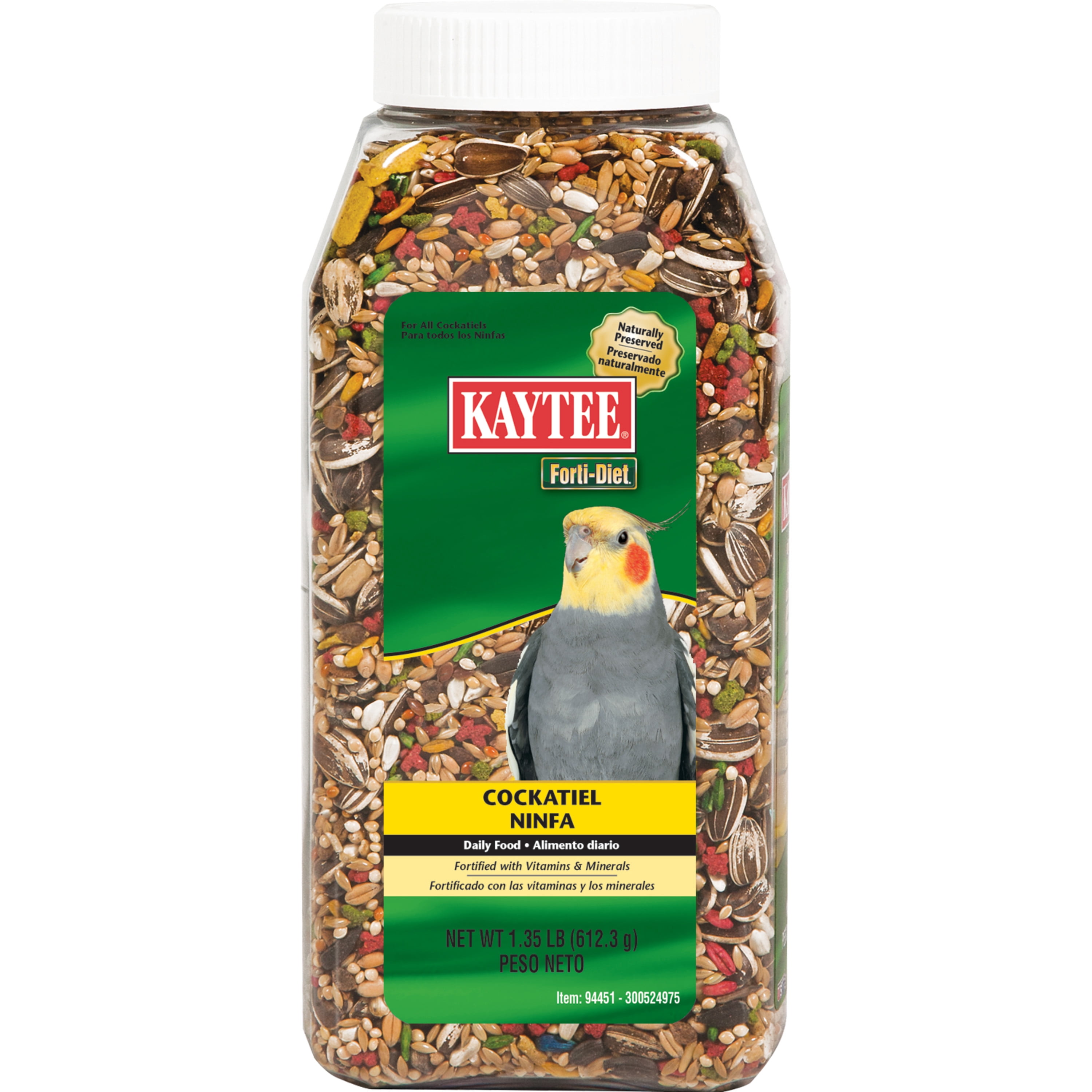 Kaytee FortiDiet Cockatiel Pet Bird Seed & Grain Food, 1.35 lb