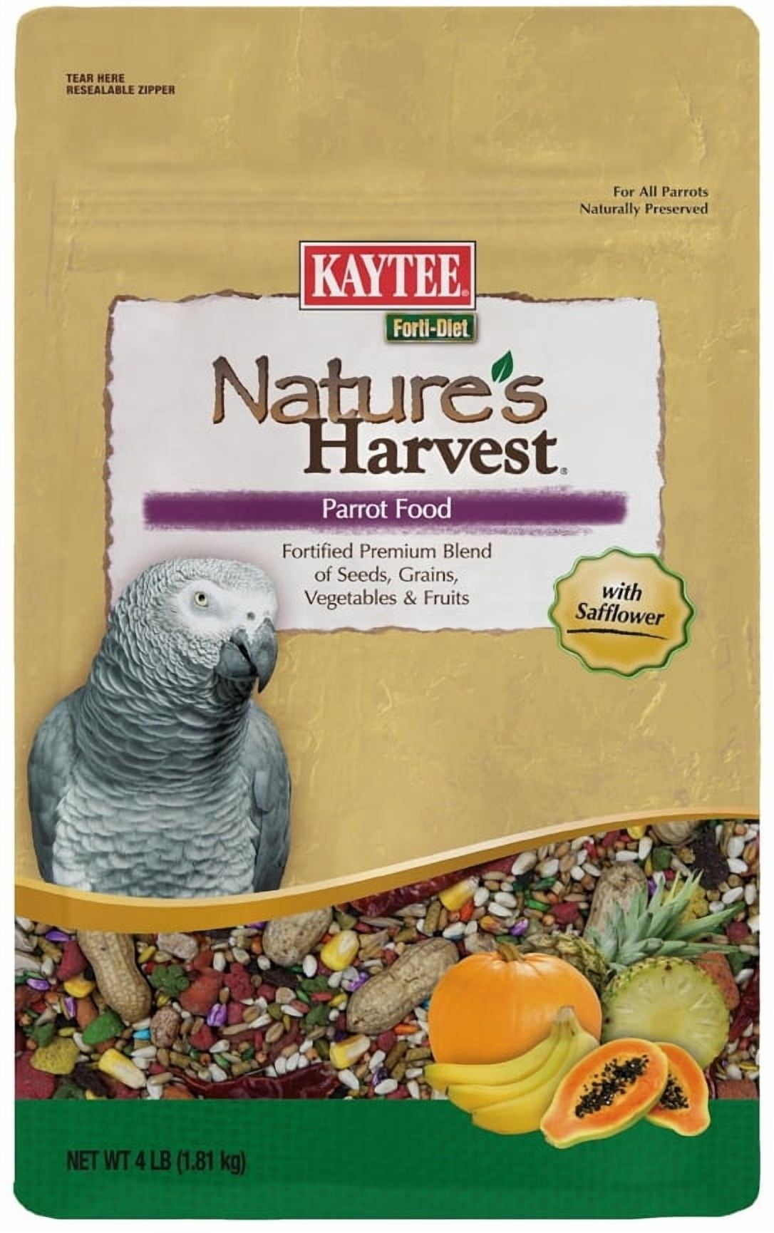 Kaytee Forti Diet Natures Harvest Parrot Food [New Bird Supplies, Bird Parrot Food, Kaytee, Bird Supplies] 4 lb