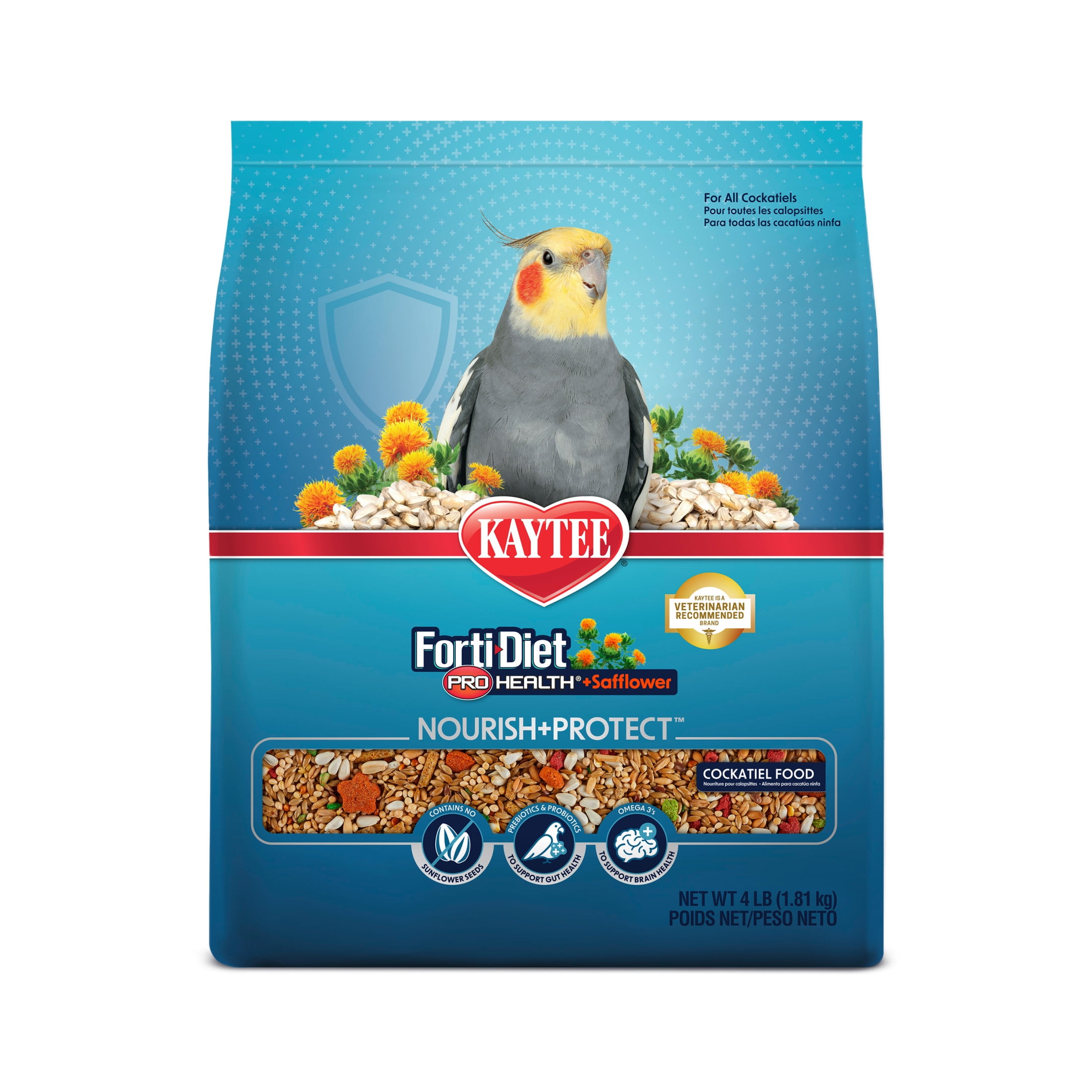 Kaytee Forti-Diet Pro Health + Safflower Nourish+Protect Cockatiel Food 4 Pounds
