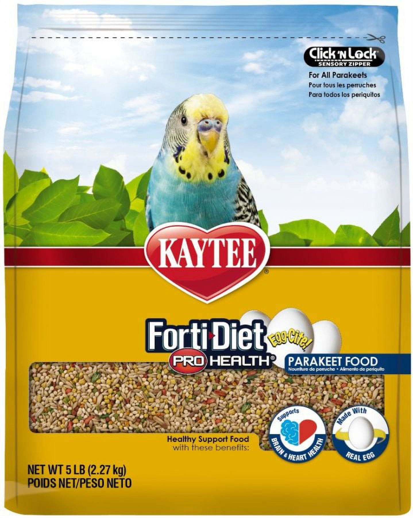 Kaytee Forti-Diet Pro Health Egg-Cite! Parakeet Food [Bird, Food] 5 lbs
