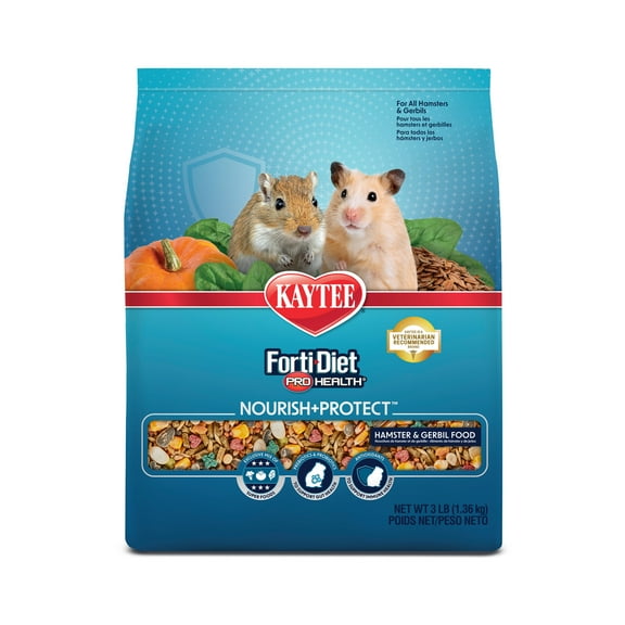 Kaytee Forti-Diet Pro Health Nourish+Protect Hamster and Gerbil Food Flavor Medley 3 pounds