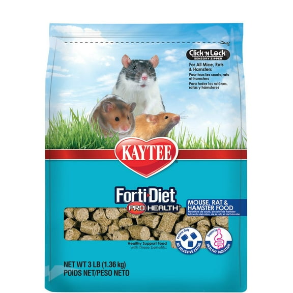 Kaytee Forti-Diet Pro Health Mouse, Rat Food, 3 lbs