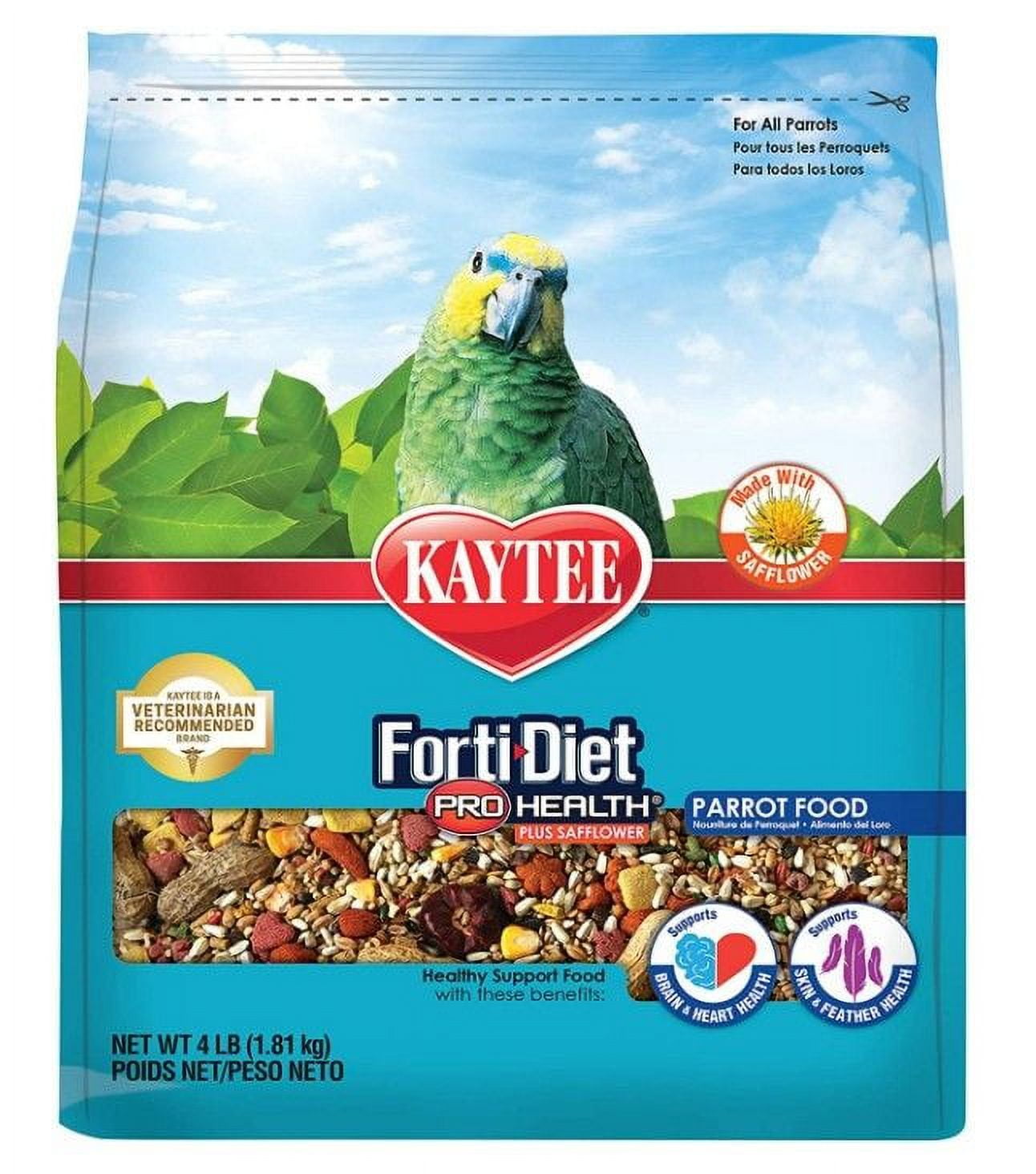 Kaytee Forti-Diet Pro Health Parrot Food with Safflower [Bird, Food] 4 lbs