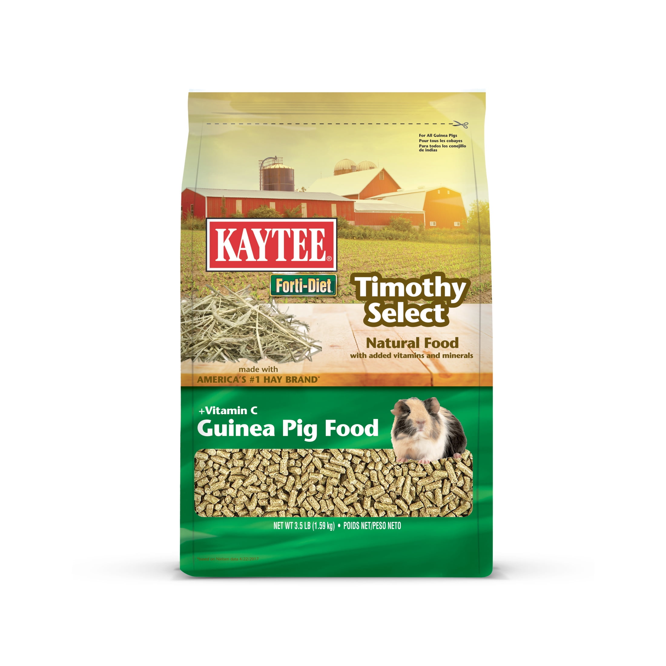 Kaytee Forti Diet Timothy Select Guinea Pig Food 3.5 Pounds