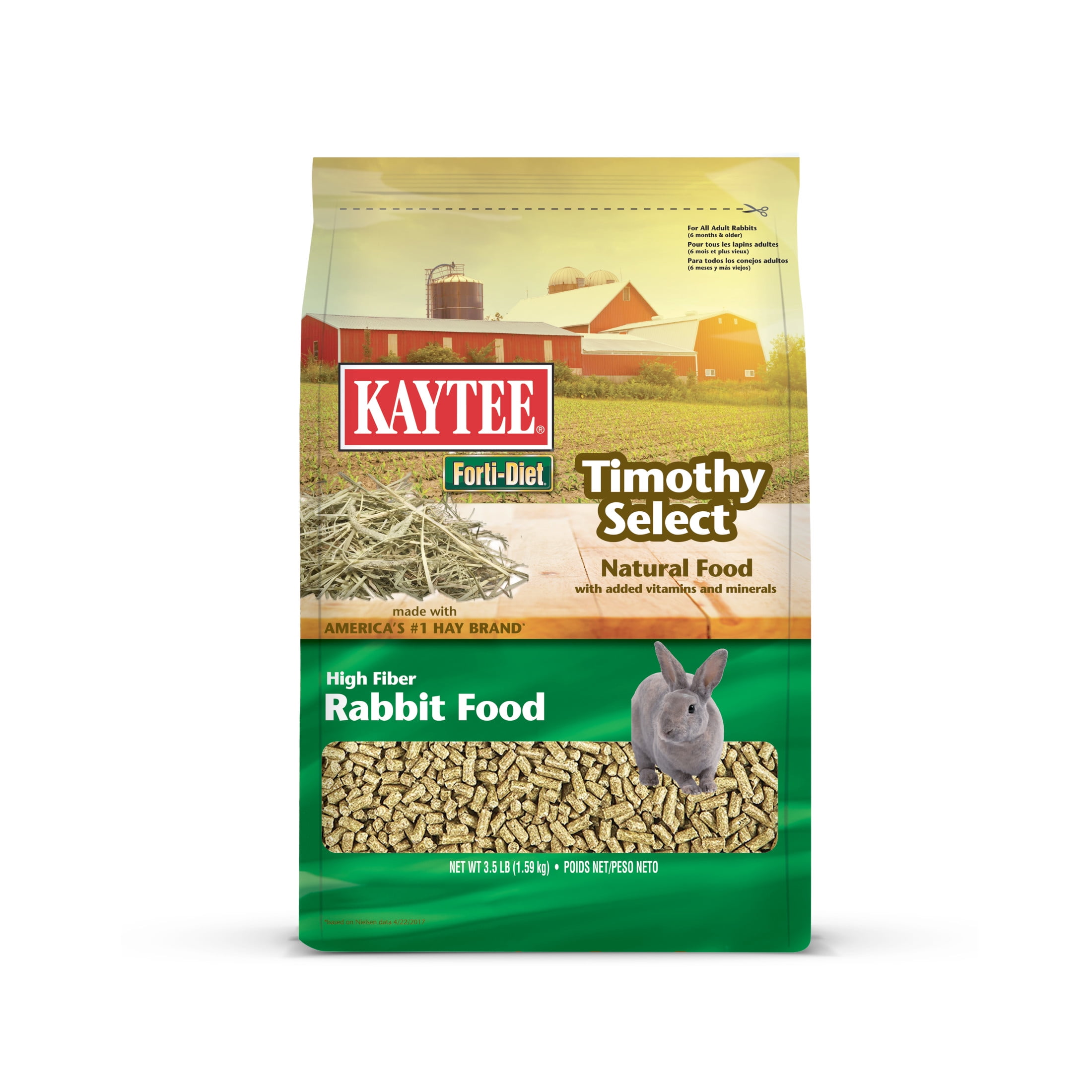 Kaytee Timothy Select Rabbit Food, 3.5 Pounds