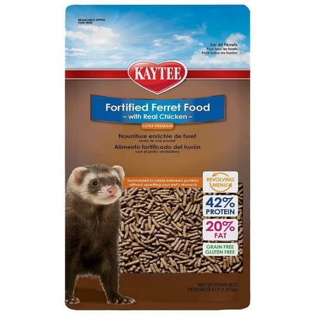 Kaytee Fortified Ferret Diet with Real Chicken [Small Pet, Foods] 4 lbs