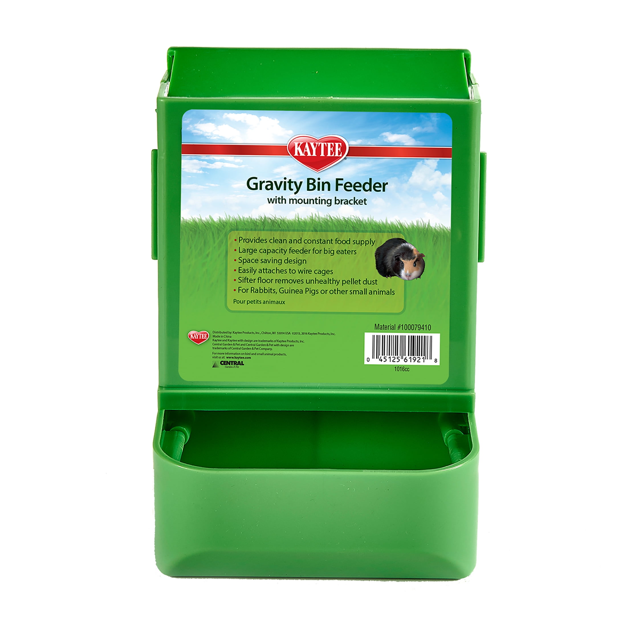 Kaytee Gravity Bin Feeder with Bracket for Rabbits, Guinea Pigs & Small Animals