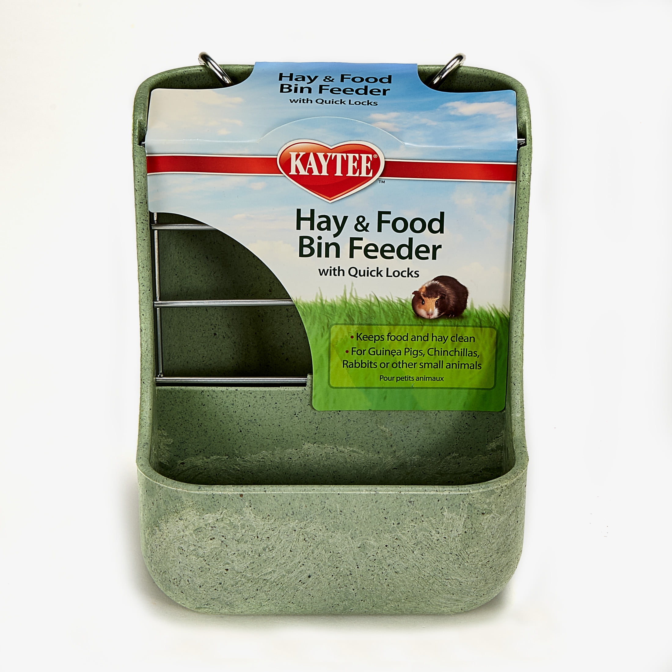Kaytee Hay & Food Bin Feeder With Quick Locks For Pet Rabbits, Guinea Pigs & Small Animals
