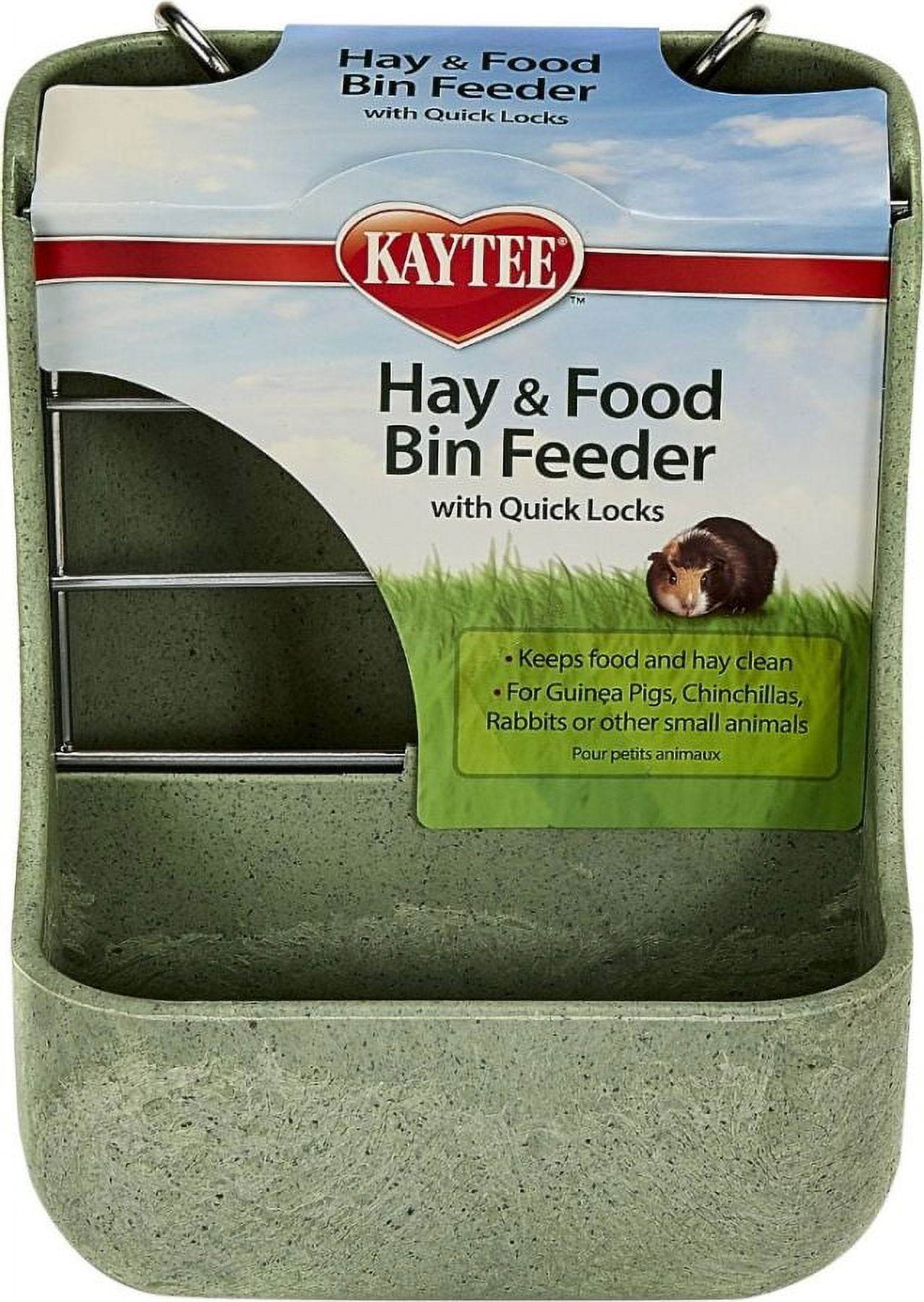 Kaytee Hay & Food Bin with Quick Locks Small Animal Feeder [Small Pet