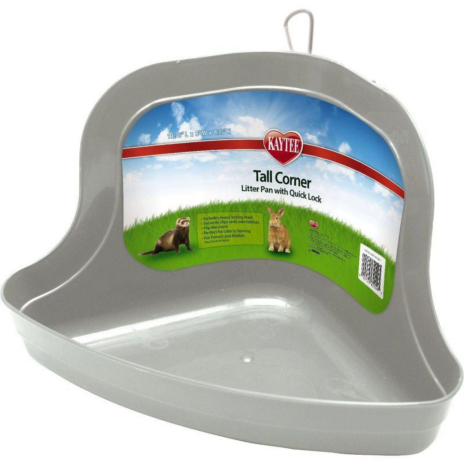 Kaytee Hi Corner Litter Pan [Small Pet, Litter Pans] Tall (13.75"L x 8