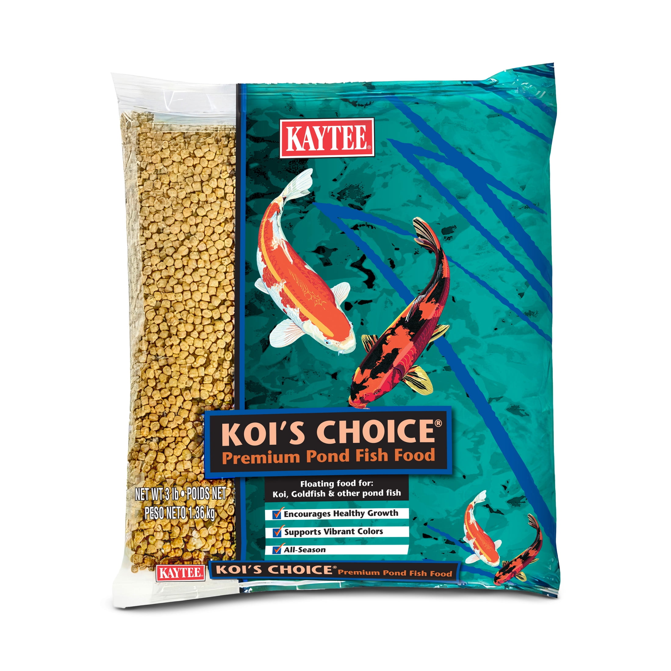 Kaytee Koi's Choice Pond Fish Food Floating Pellets, 3 lb