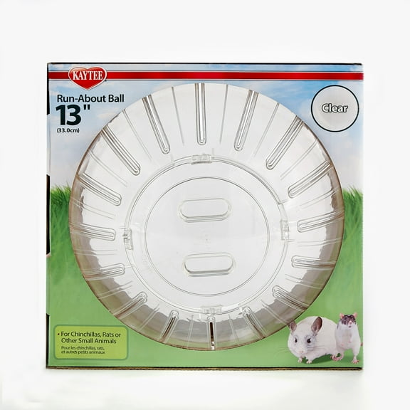Kaytee Mega Run-About Ball for Pet Rats, Chinchillas and Other Large Small Animals, Clear 13 Inches