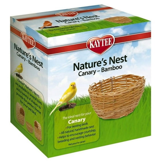 Kaytee Nature's Nest Bamboo Nest - Canary - 1 Pack - (4in.W x 2in.H)
