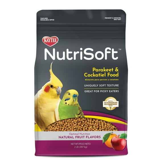 Kaytee Nutri Soft Parakeet and Cockatiel Pet Bird Food Seed, 2 lb