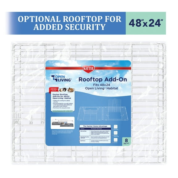 Kaytee Open Living Pet Rabbit or Guinea Pig Habitat Rooftop Add-on 48" x 24"
